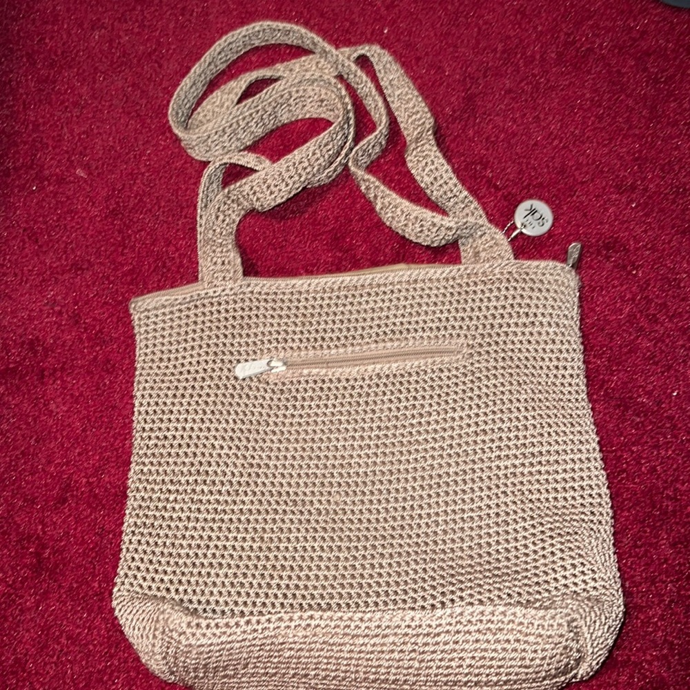 The Sak tan knit shoulder bag
